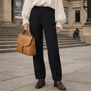 Black Straight-Leg Women's Trousers